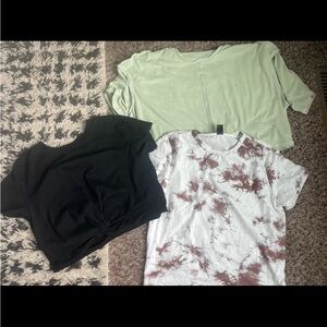SHEIN Black, Mint, and Tie-Dye Short Sleeve Tops